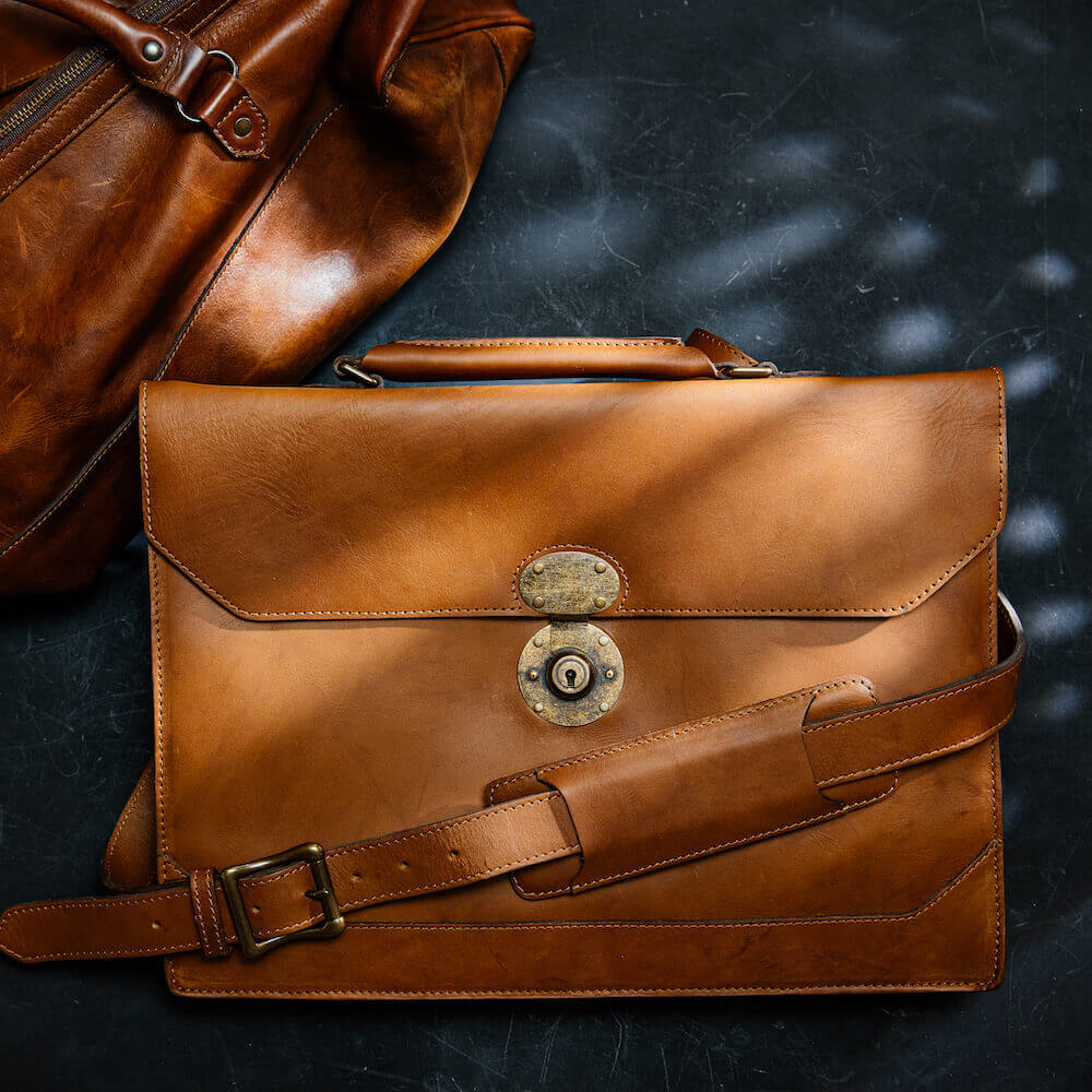 Benjamin Leather Briefcase watch band - Strapped For Time