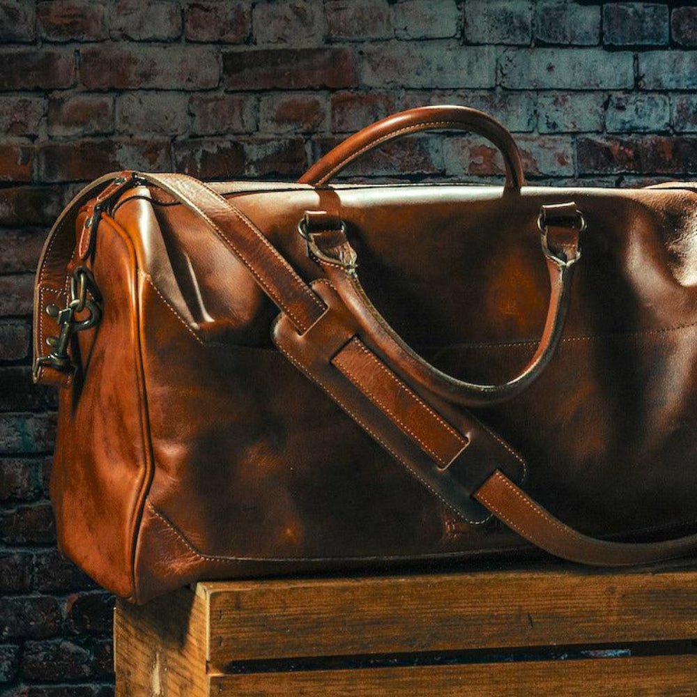 Benjamin Leather Duffle Bag watch band - Strapped For Time