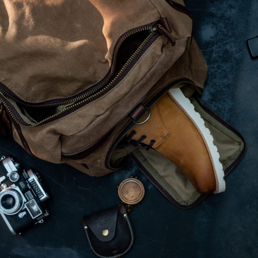 Campaign Waxed Canvas Large Duffle Bag watch band - Strapped For Time