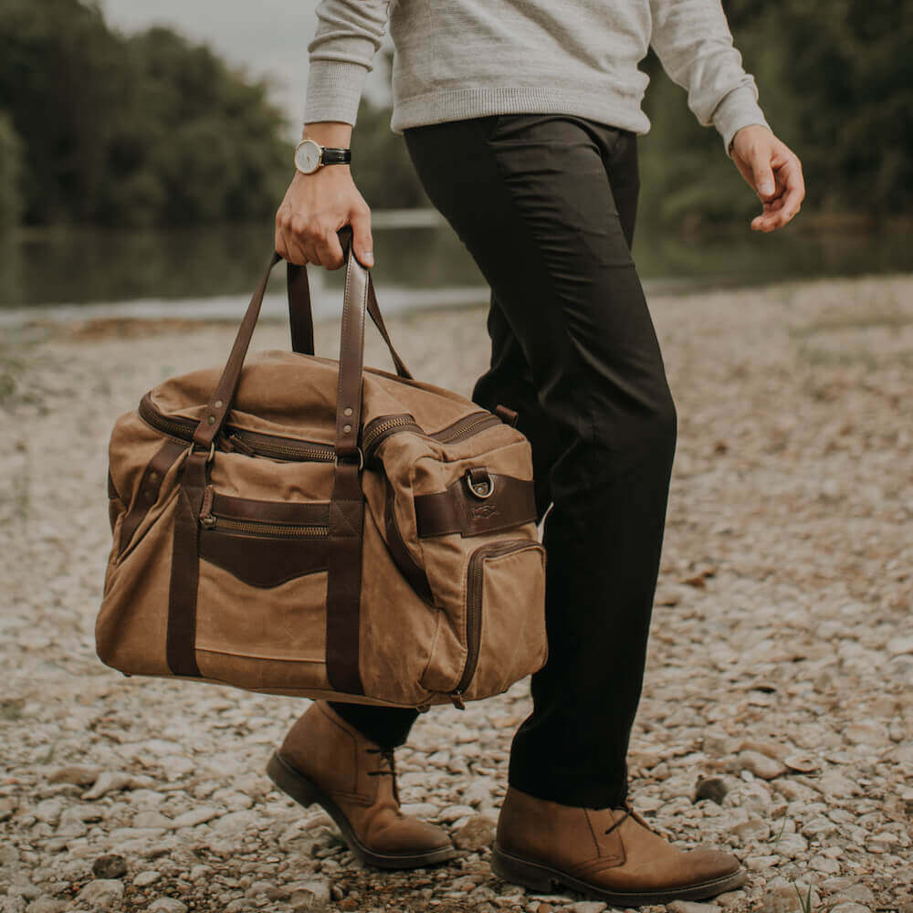 Campaign Waxed Canvas Medium Duffle Bag watch band - Strapped For Time