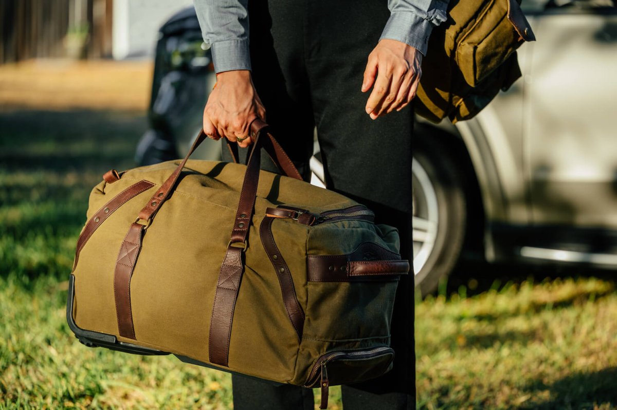 Campaign Waxed Canvas Wheeled Carry - On Duffle Bag watch band - Strapped For Time