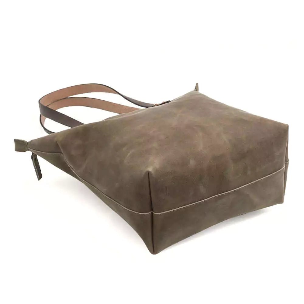 Eden LARGE Leather Tote Bag - Zippered watch band - Strapped For Time