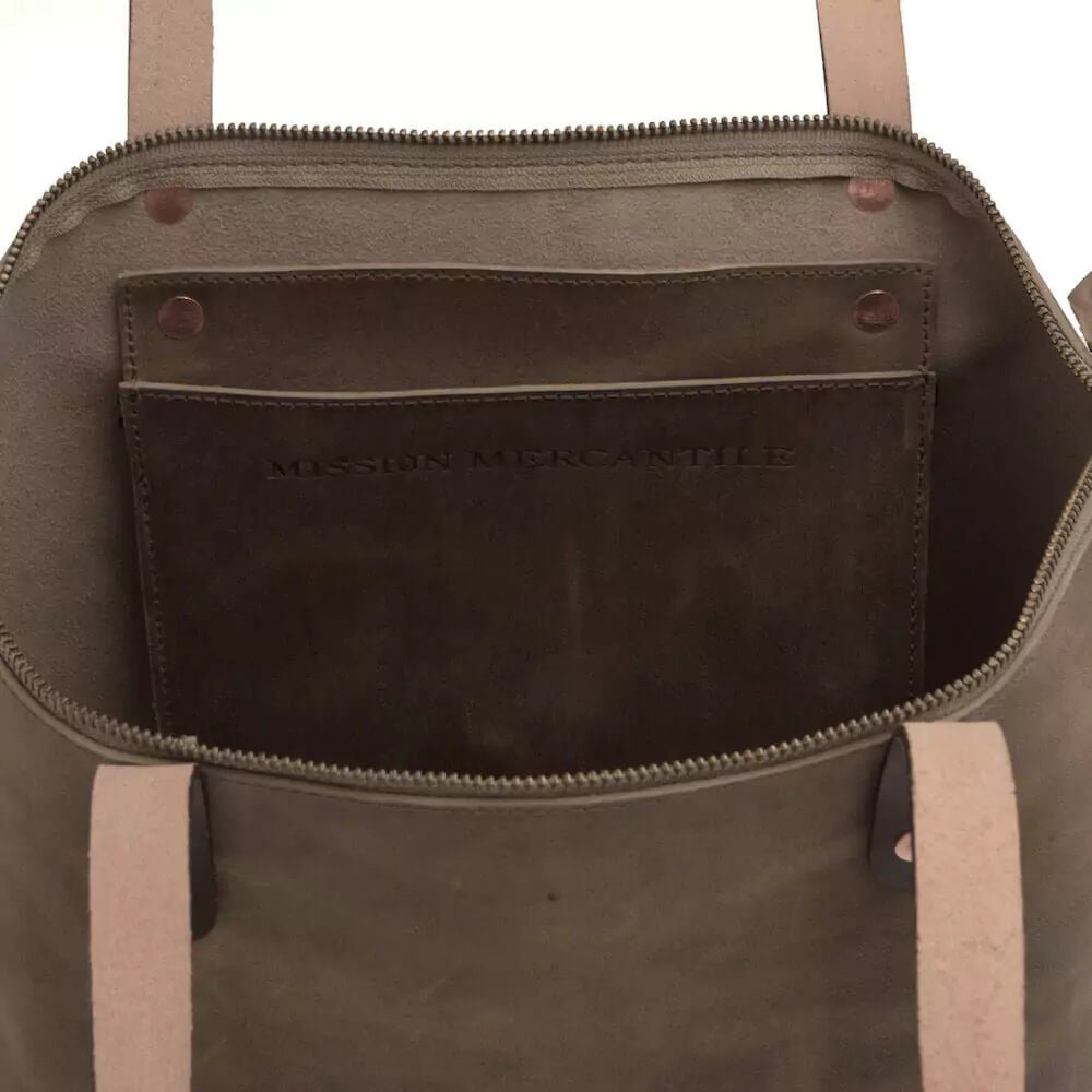Eden LARGE Leather Tote Bag - Zippered watch band - Strapped For Time