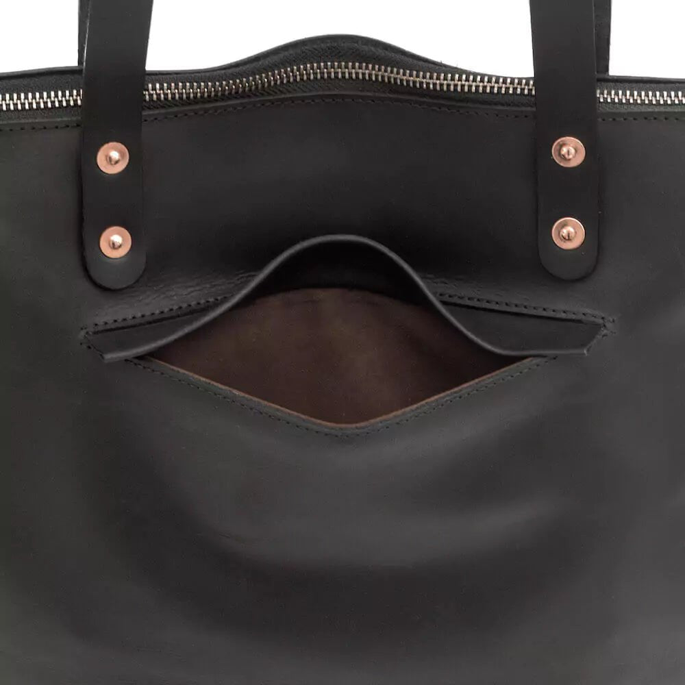 Eden OVERSIZED Leather Tote Bag - Zippered watch band - Strapped For Time
