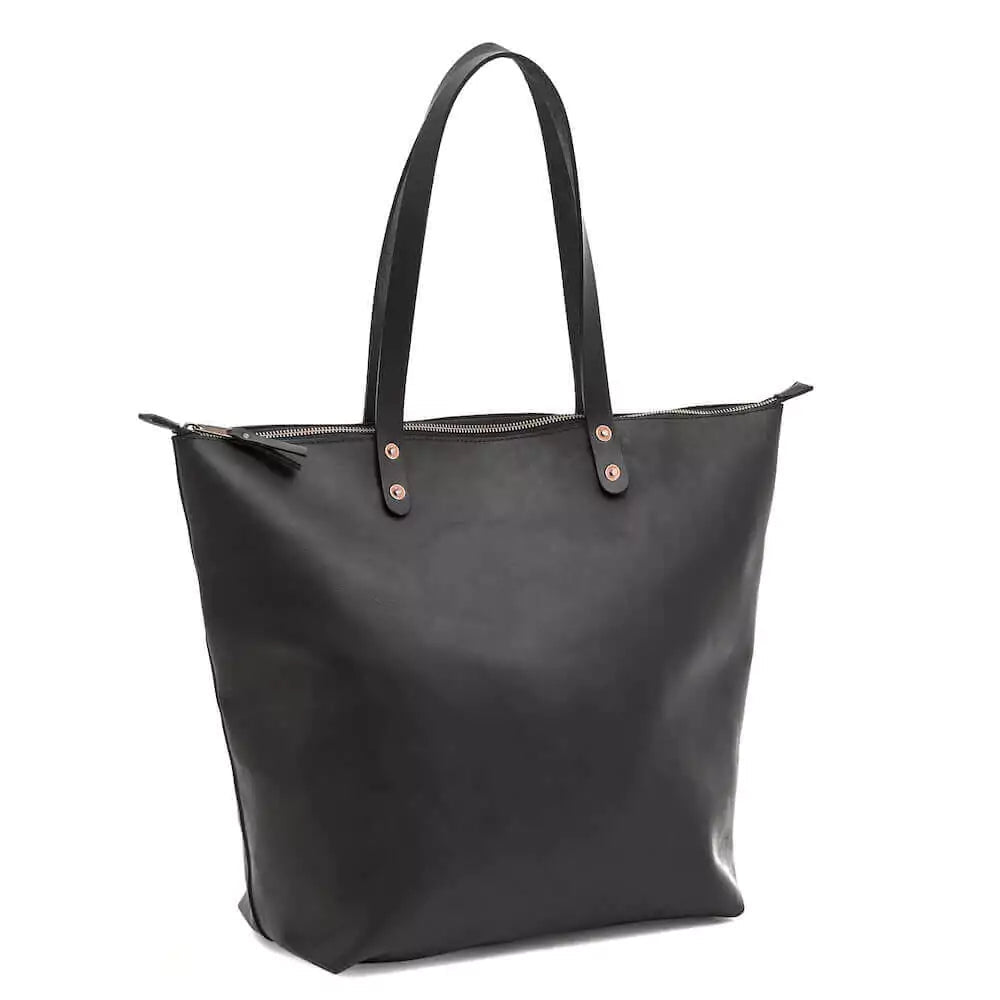 Eden OVERSIZED Leather Tote Bag - Zippered watch band - Strapped For Time