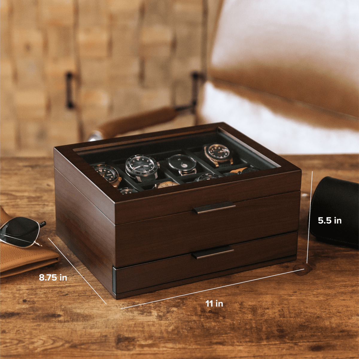 Mill Modular Watch Box - 8 Slot watch band - Strapped For Time