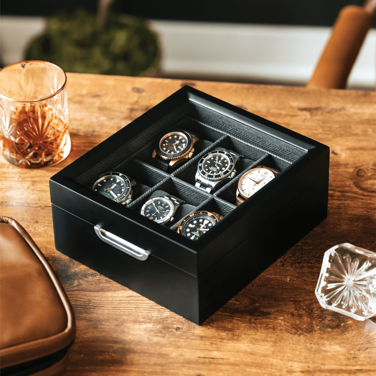 Modern 2x3 Watch Box - 6 Slot watch band - Strapped For Time