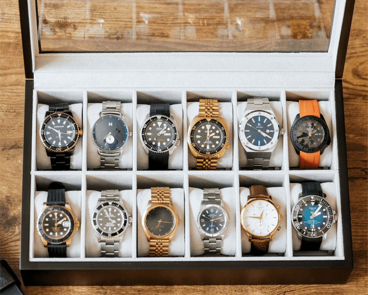 Solid Wood Watch Box - 12 Slot watch band - Strapped For Time