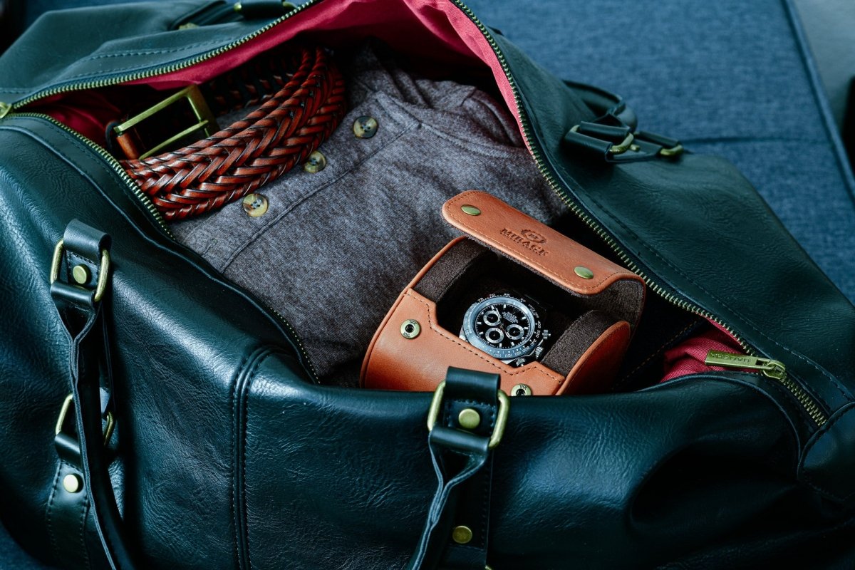 Tawny Brown Full-grain Cow Leather Watch Travel Case - 1 Watch watch band - Strapped For Time