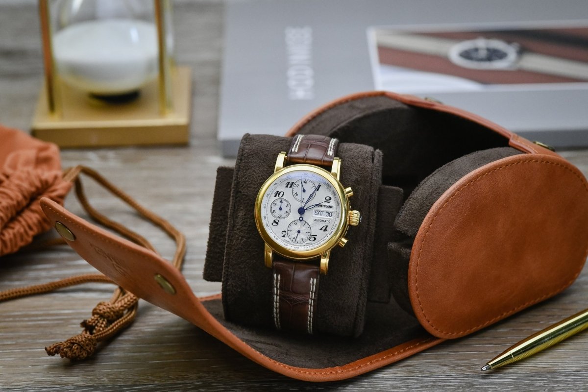 Tawny Brown Full-grain Cow Leather Watch Travel Case - 1 Watch watch band - Strapped For Time