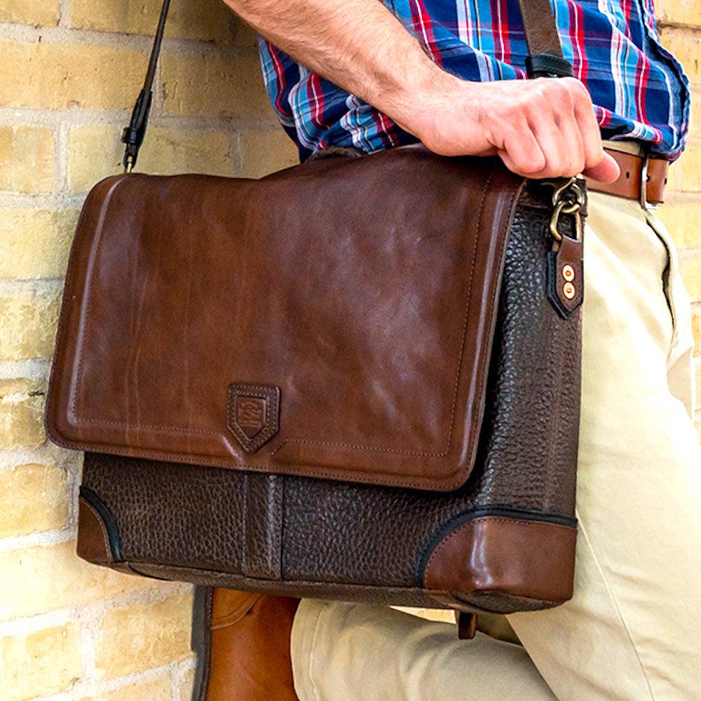 Theodore Leather Messenger Bag watch band - Strapped For Time