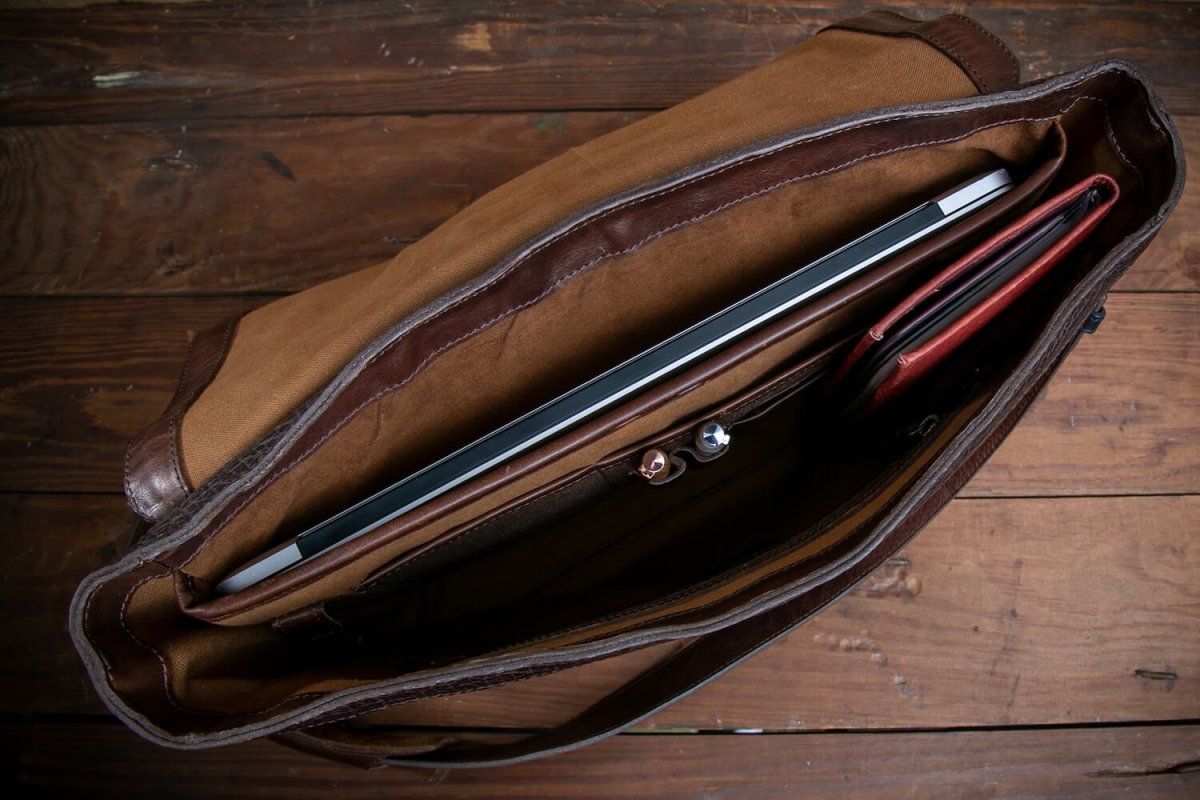 Theodore Leather Messenger Bag watch band - Strapped For Time