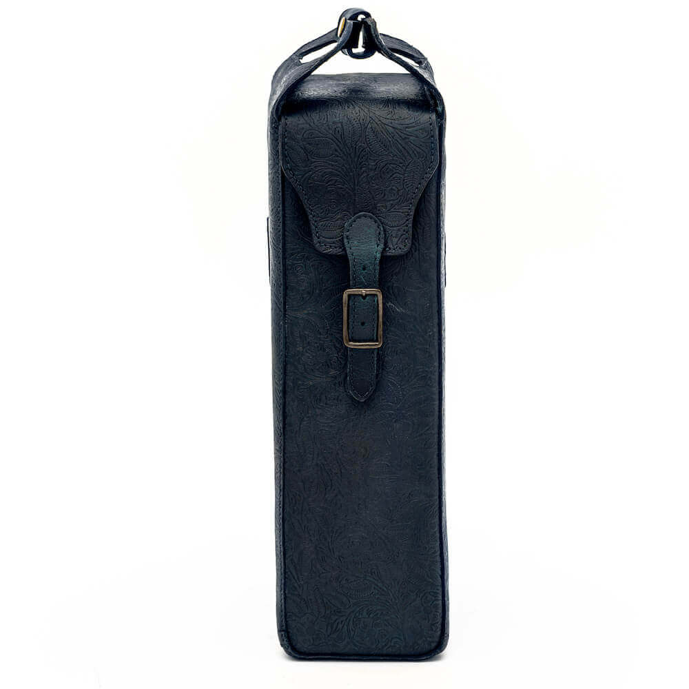 Tooled Leather Two Bottle Wine Carrier watch band - Strapped For Time