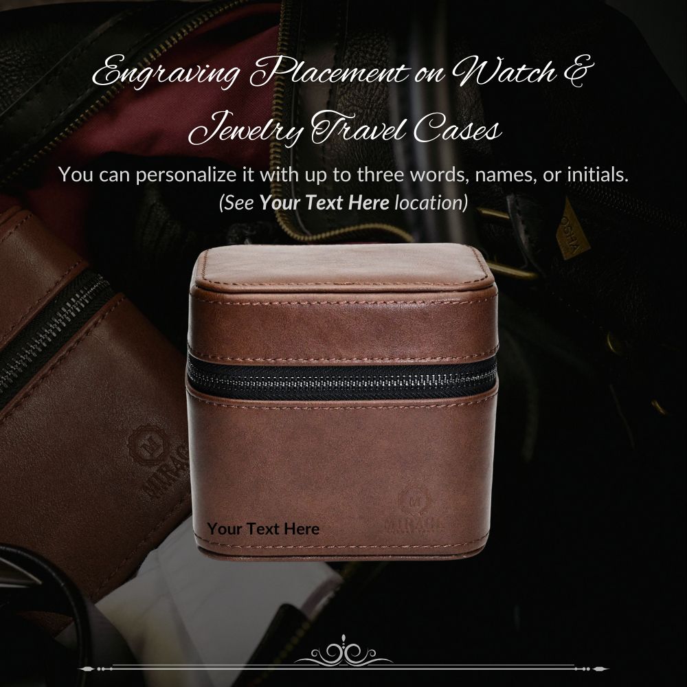 Watch and Jewelry Travel Case - Coffee Brown Leather watch band - Strapped For Time