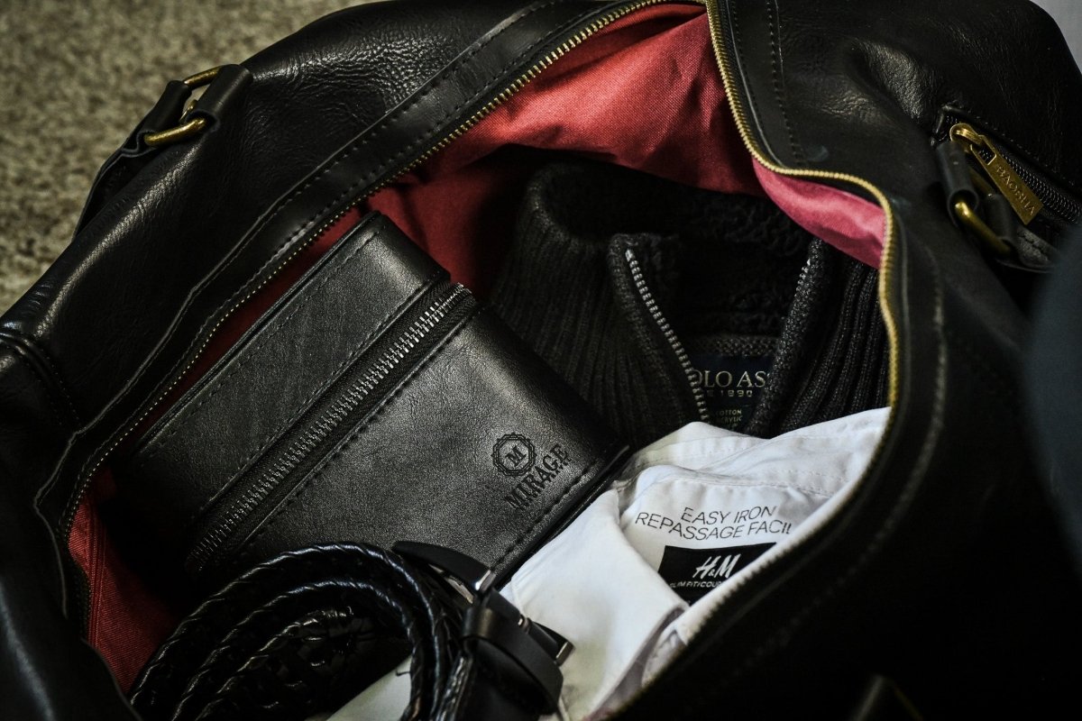 Watch and Jewelry Travel Case - Genuine Leather - Obsedian Black watch band - Strapped For Time