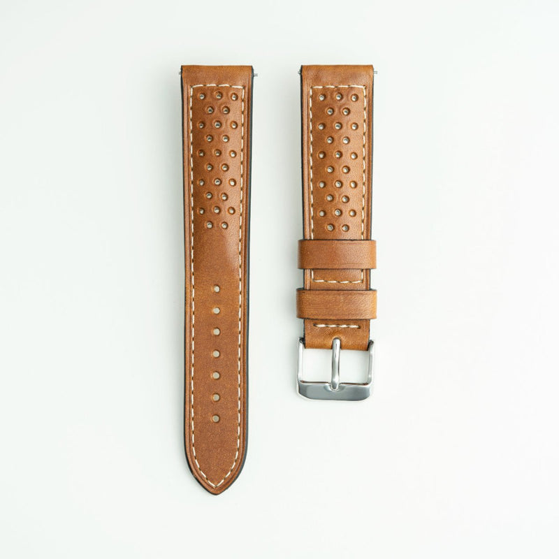 Strapped For Time Rally Perforated Leather Watch Band