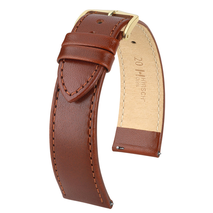 Hirsch Osiris Box Leather Watch Band | Light Brown