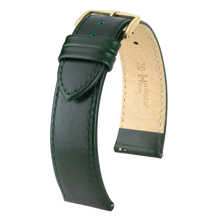 Hirsch Osiris Box Leather Watch Band | Green