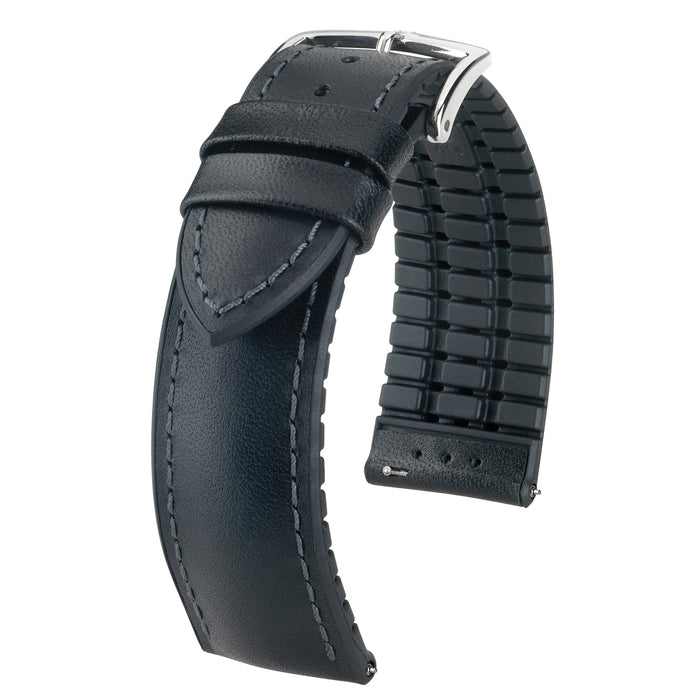 Hirsch James Waterproof Leather Watch Band | Black