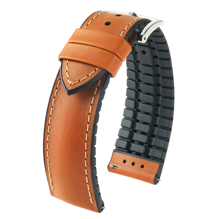 Hirsch James Waterproof Leather Watch Band | Gold Brown