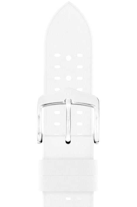 waterproof caoutchouc rubber strap in white with perforated holes