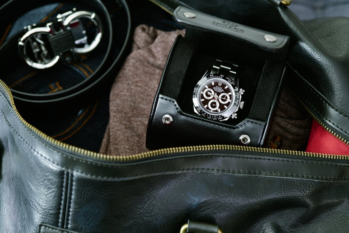 1 Watch Case - Super Black watch band - Strapped For Time