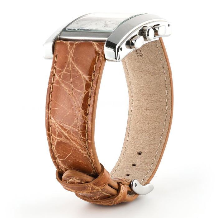 Polished Genuine Crocodile Watch Band | Honey