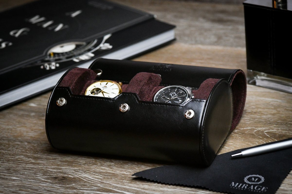 2 Watch Case - Jade Black watch band - Strapped For Time