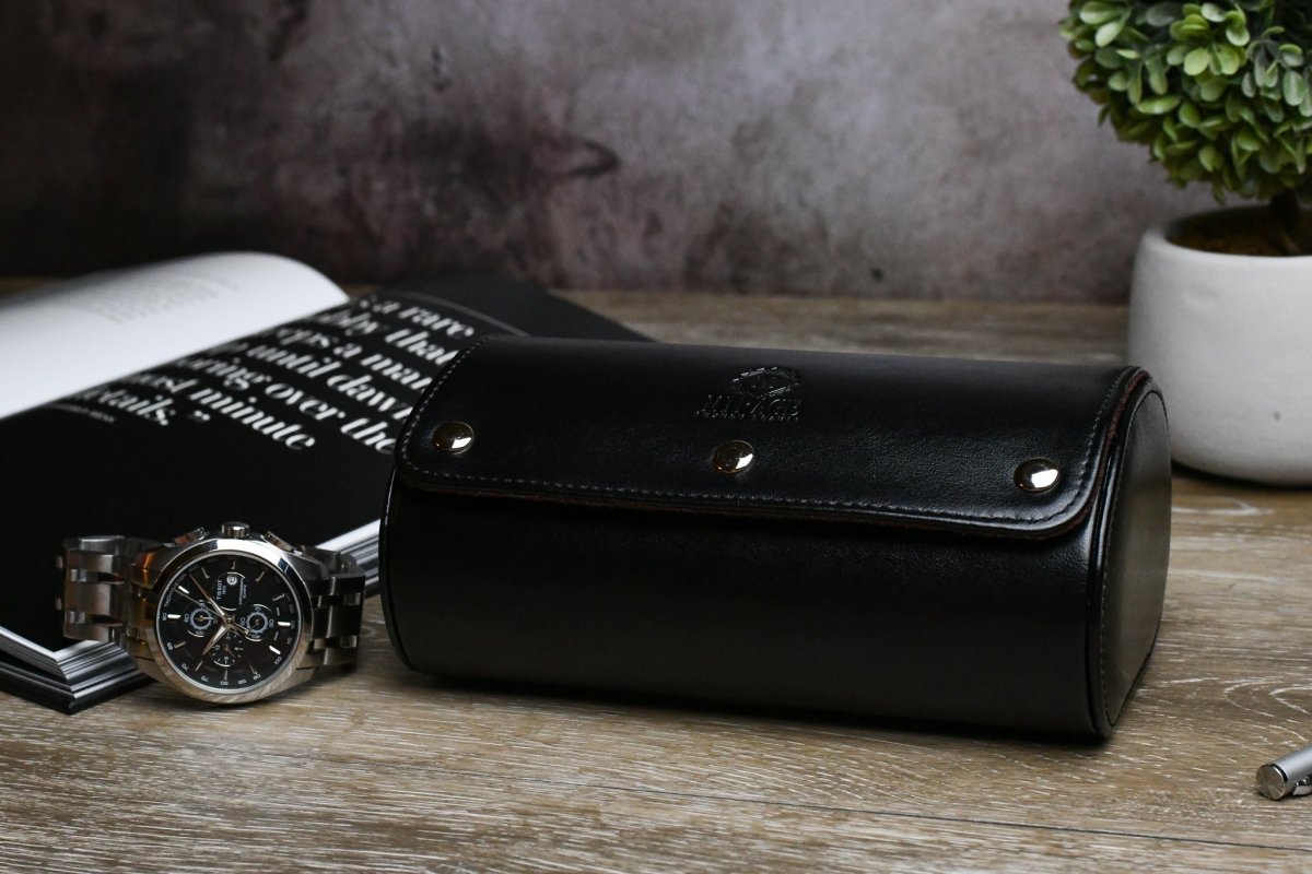 2 Watch Case - Jade Black watch band - Strapped For Time