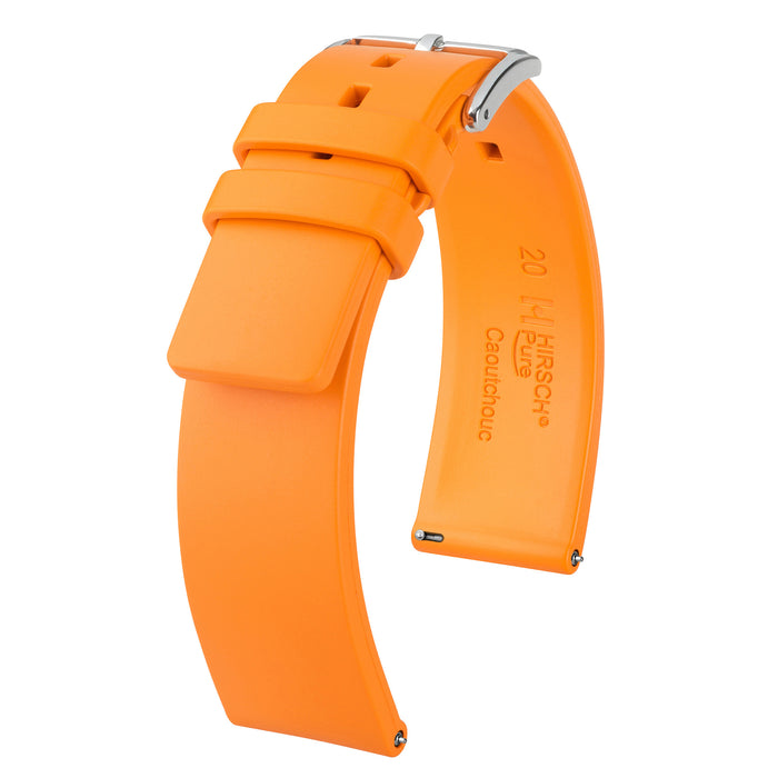 Hirsch Pure Caoutchouc Waterproof Watch Band | Orange