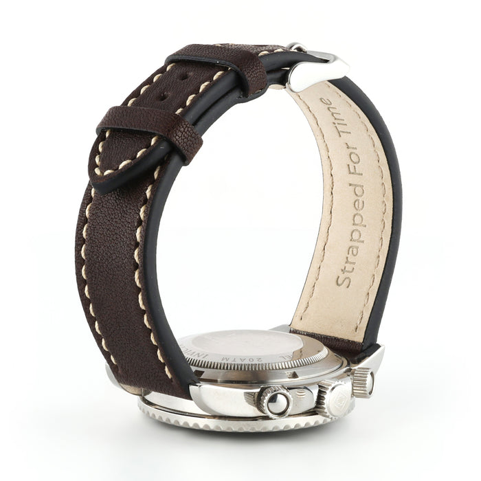 Premium Classic Leather Watch Band | Dark Brown