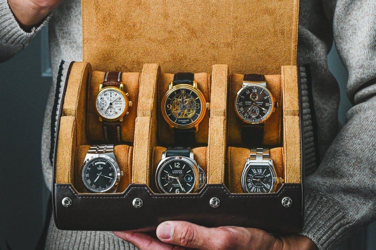 6 Watch Case - Espresso Brown watch band - Strapped For Time