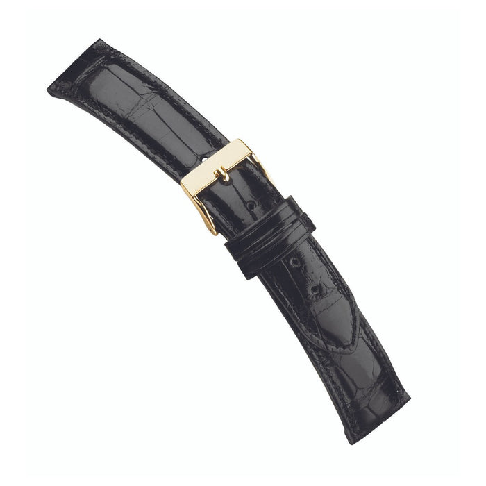 Genuine Alligator Watch Band Polished | Black