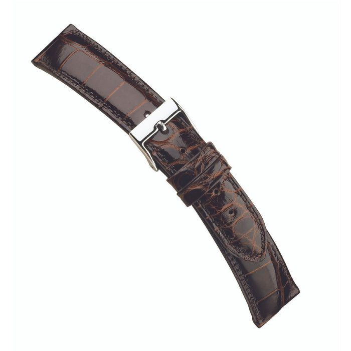 Genuine Alligator Watch Band Polished | Brown
