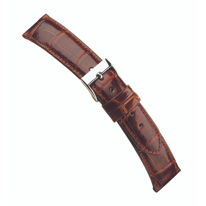 Genuine Alligator Watch Band Polished | Cognac