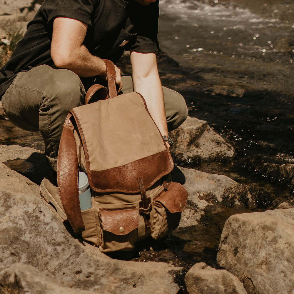 Campaign Waxed Canvas Backpack watch band - Strapped For Time