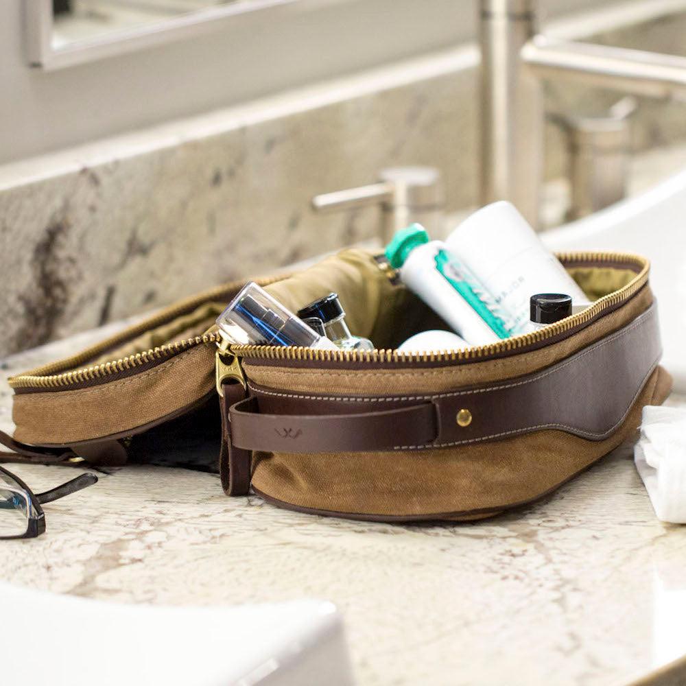 Campaign Waxed Canvas Toiletry Square Shave Kit watch band - Strapped For Time