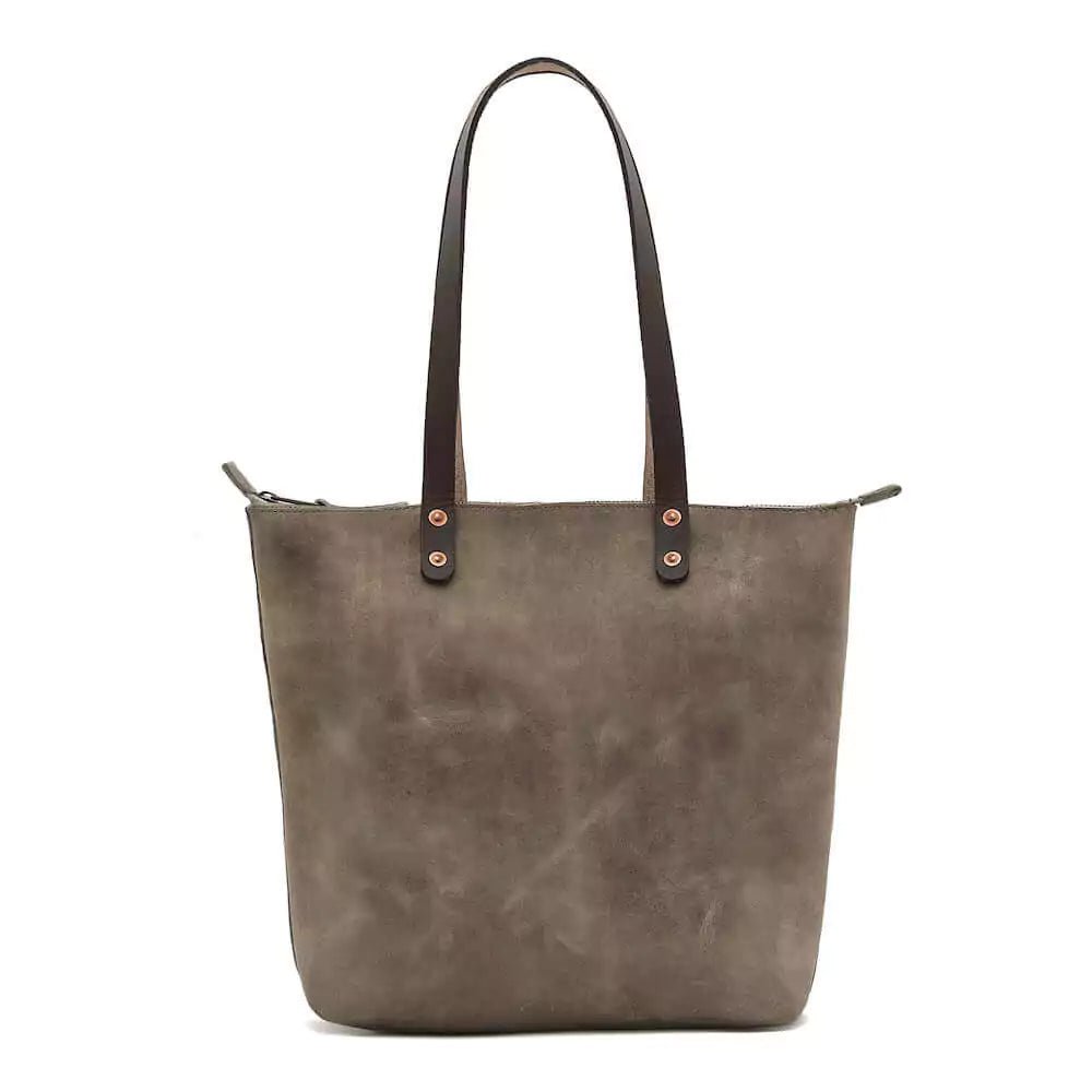 Eden LARGE Leather Tote Bag - Zippered watch band - Strapped For Time