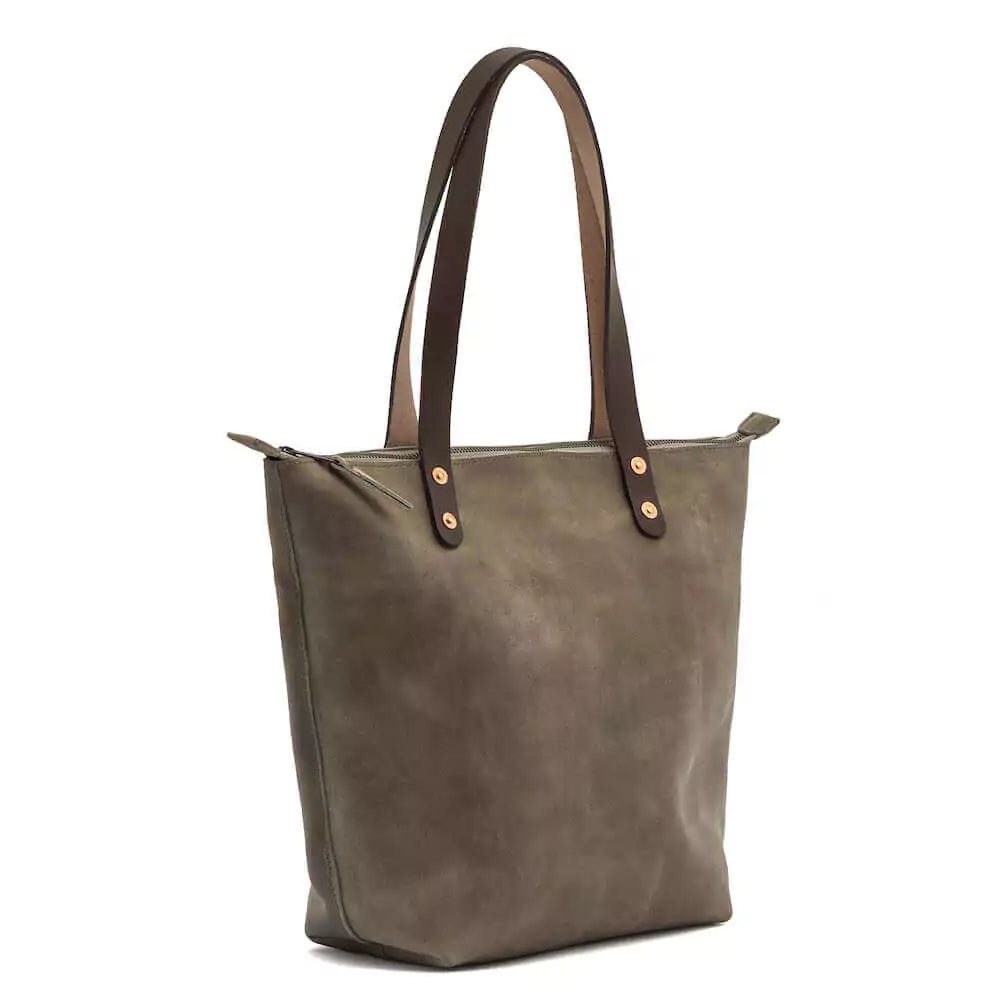 Eden LARGE Leather Tote Bag - Zippered watch band - Strapped For Time