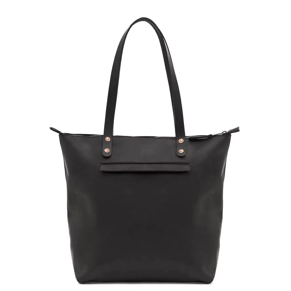 Eden LARGE Leather Tote Bag - Zippered watch band - Strapped For Time