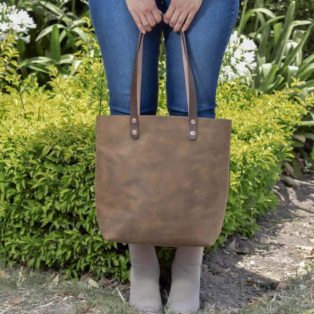 Eden MEDIUM Leather Tote Bag - Classic watch band - Strapped For Time