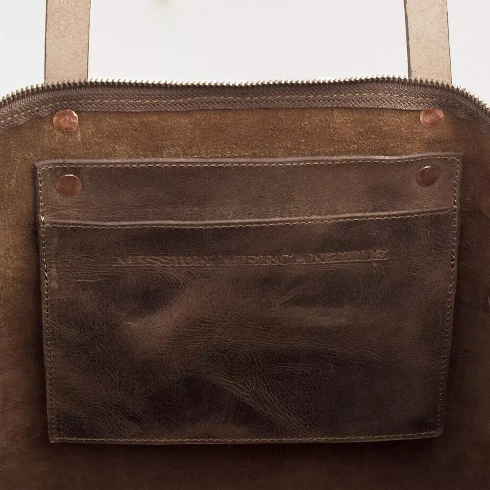 Eden OVERSIZED Leather Tote Bag - Zippered watch band - Strapped For Time