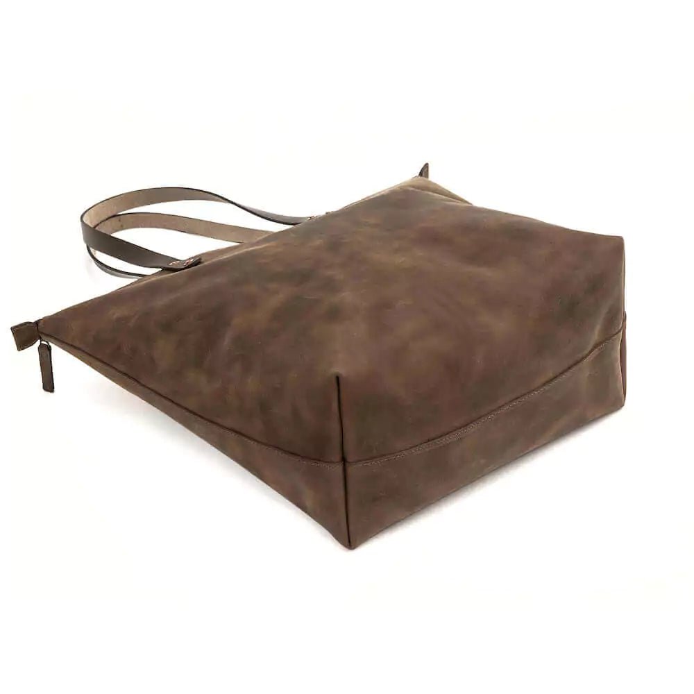Eden OVERSIZED Leather Tote Bag - Zippered watch band - Strapped For Time