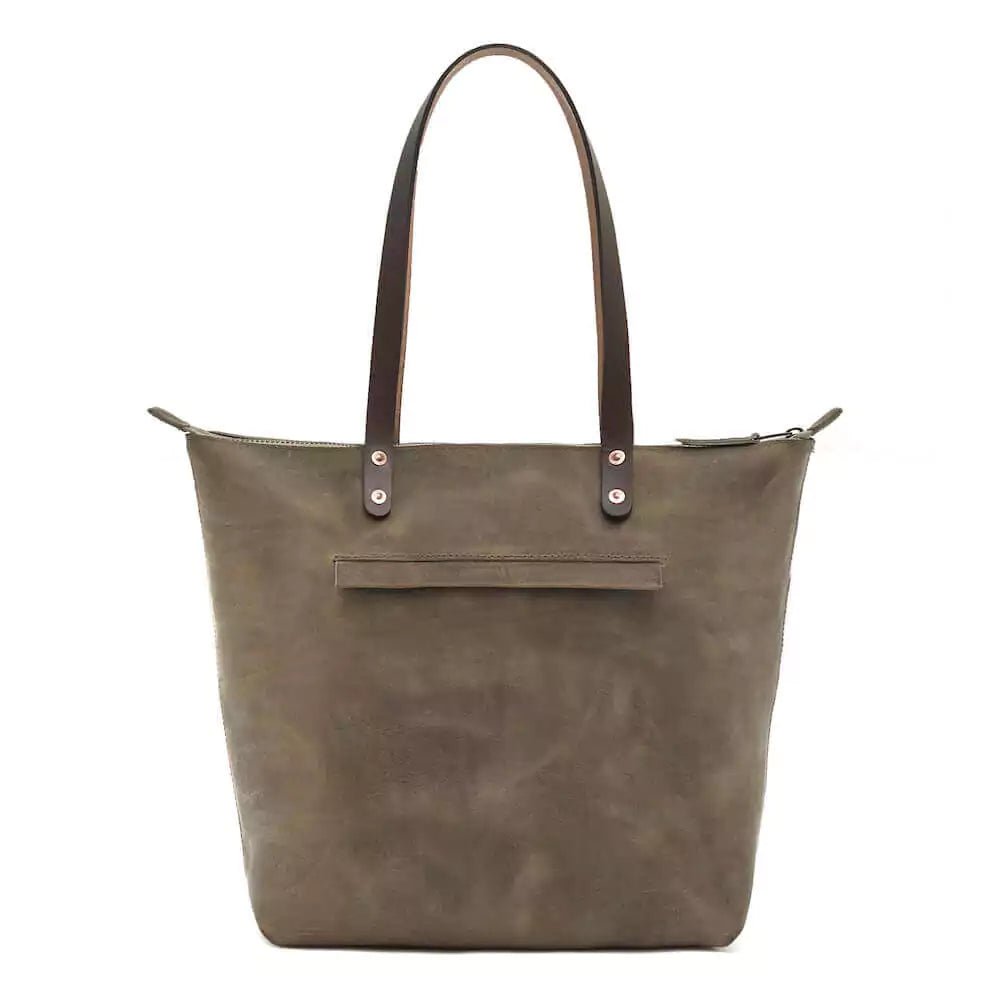 Eden OVERSIZED Leather Tote Bag - Zippered watch band - Strapped For Time