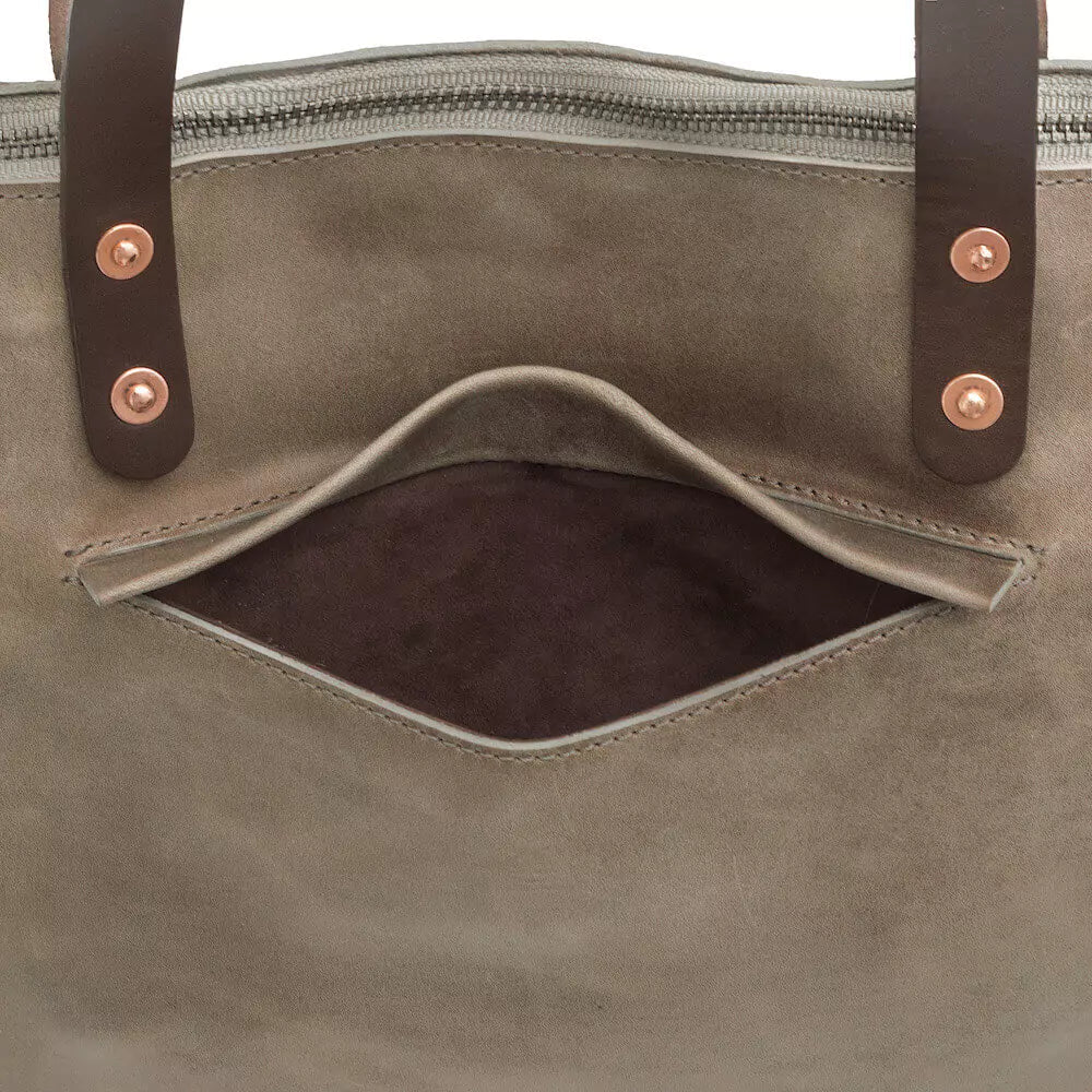 Eden OVERSIZED Leather Tote Bag - Zippered watch band - Strapped For Time