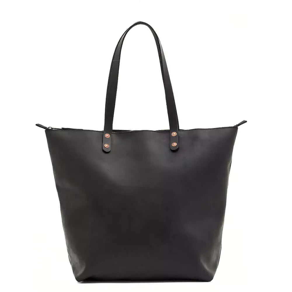 Eden OVERSIZED Leather Tote Bag - Zippered watch band - Strapped For Time