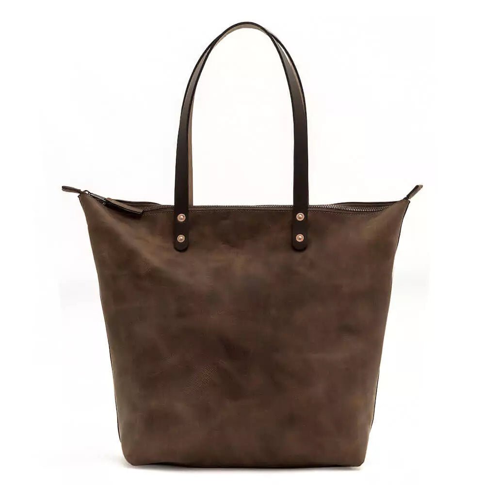 Eden OVERSIZED Leather Tote Bag - Zippered watch band - Strapped For Time
