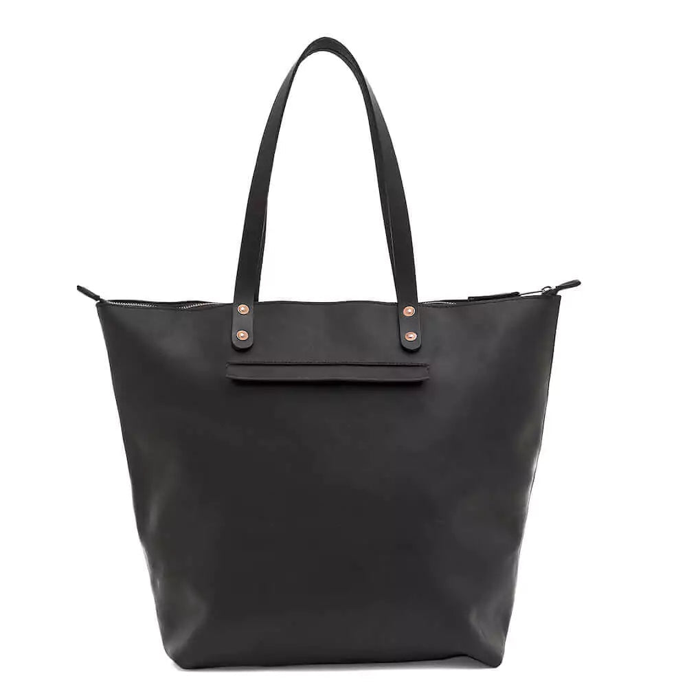 Eden OVERSIZED Leather Tote Bag - Zippered watch band - Strapped For Time
