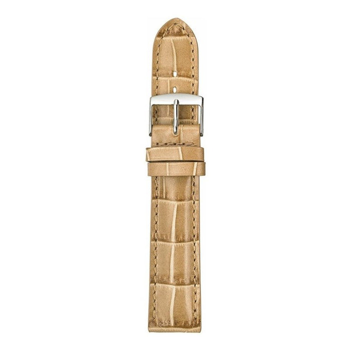 Padded Alligator Grain Leather Watch Band | Almond
