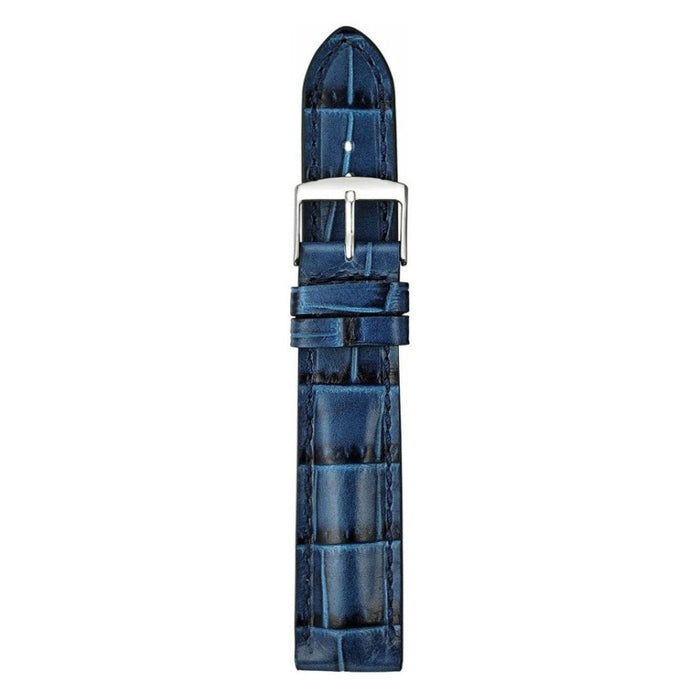 Padded Alligator Grain Leather Watch Band | Blue